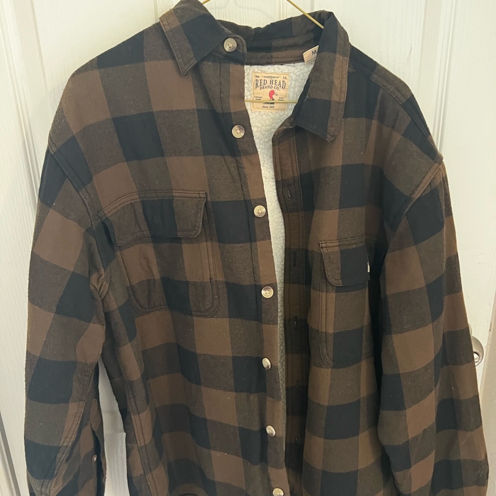 RedHead Men's Black and Brown Checkered Shirt